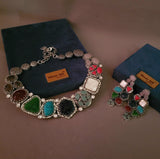 EXCLUSIVE DESIGNER MULTI COLOR CHOKER WITH EARRINGS