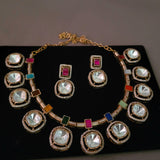 DESIGNER FINEST QUALITY MOISSANITE KUNDAN CHOKER WITH EARRINGS