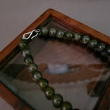HANDPAINTED NECKLACE WITH REAL SEMI PRECIOUS STONE STRING