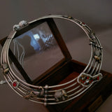 TRIBAL SILVER PLATED FUSION HASLI CHOKER WITH EARRINGS