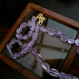 REAL AMETHYST PENDANT AND STRING NECKPIECE
