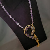 REAL AMETHYST PENDANT AND STRING NECKPIECE