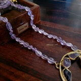 REAL AMETHYST PENDANT AND STRING NECKPIECE