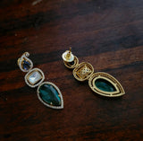 FINEST QUALITY POLKI KUNDAN MULTI COLOR STONE CHOKER WITH EARRINGS