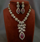 FINEST QUALITY DOUBLET STONE AND KUNDAN NECKLACE WITH EARRINGS