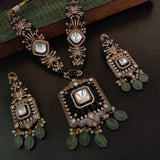 FINEST QUALITY POLKI KUNDAN NECKLACE WITH EARRINGS