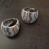 FINEST QUALITY CZ STONE LOOP EARRINGS