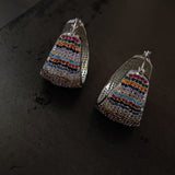 FINEST QUALITY CZ STONE LOOP EARRINGS