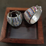 FINEST QUALITY CZ STONE LOOP EARRINGS