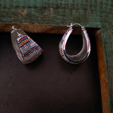 FINEST QUALITY CZ STONE LOOP EARRINGS