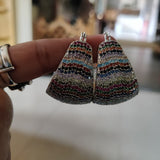 FINEST QUALITY CZ STONE LOOP EARRINGS