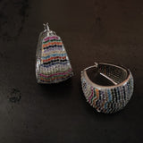 FINEST QUALITY CZ STONE LOOP EARRINGS