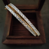 FINEST QUALITY PAIR OF BANGLES WITH CZ STONE (OPENABLE)