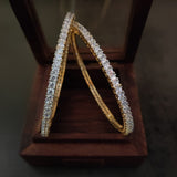 FINEST QUALITY PAIR OF BANGLES WITH CZ STONE (OPENABLE)
