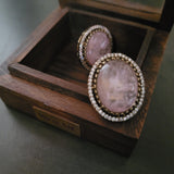 ROSE QUARTZ DOUBLET STONE STUDS
