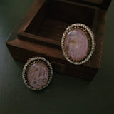 ROSE QUARTZ DOUBLET STONE STUDS