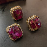FINEST QUALITY STONE EARRINGS AND RING SET