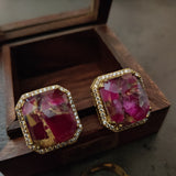FINEST QUALITY STONE EARRINGS AND RING SET