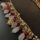 REAL ROSE QUARTZ HANGING DESIGNER NECKLACE