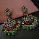 STATEMENT DESIGNER EARRINGS WITH REAL STONE HANGINGS