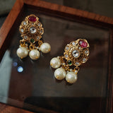 DESIGNER POLKI KUNDAN NAVRATAN CHOKER WITH EARRINGS