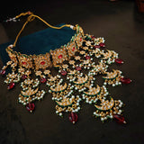 FINEST QUALITY BIKANERI KUNDAN CHOKER WITH EARRINGS