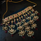 FINEST QUALITY BIKANERI KUNDAN CHOKER WITH EARRINGS