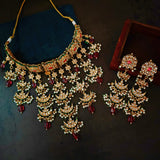 FINEST QUALITY BIKANERI KUNDAN CHOKER WITH EARRINGS