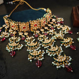 FINEST QUALITY BIKANERI KUNDAN CHOKER WITH EARRINGS