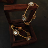 FINEST QUALITY POLKI KUNDAN BANGLES (PAIR)