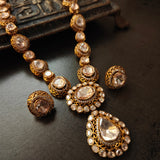 MOISSANITE STONE NECKLACE WITH EARRINGS