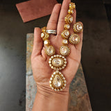 MOISSANITE STONE NECKLACE WITH EARRINGS