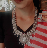 TRIBAL SILVER PLATED NECKLACE WITH EARRINGS