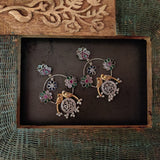 TRIBAL SILVER PLATED MULTI COLOR EXCLUSIVE EARRINGS