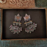 DESIGNER TRIBAL REAL SILVER PLATED EARRINGS