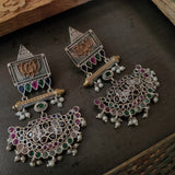 DESIGNER TRIBAL REAL SILVER PLATED EARRINGS