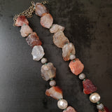 WEAR ME EXCLUSIVE RAW CITRINE STONE NECKPIECE WITH EARRINGS