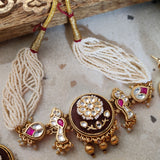 DESIGNER POLKI KUNDAN CHOKER WITH EARRINGS