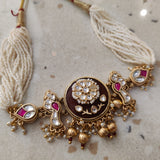 DESIGNER POLKI KUNDAN CHOKER WITH EARRINGS