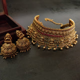 FINEST QUALITY TEMPLE CHOKER WITH EARRINGS