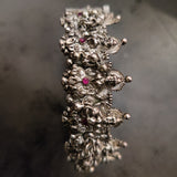 FINE QUALITY TEMPLE OPENABLE BANGLE (SINGLE PIECE) IN SILVER FINISH