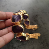 AMETHYST STONE BANGLE (ADJUSTABLE)