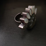 REAL LABRADORITE AND MOTHER OF PEARL RING