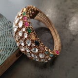 FINEST QUALITY REAL GOLD PLATED POLKI KUNDAN BANGLE