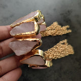 REAL ROSE QUARTZ ADJUSTABLE BANGLE