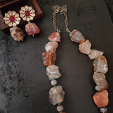 WEAR ME EXCLUSIVE RAW CITRINE STONE NECKPIECE WITH EARRINGS