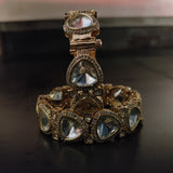 FINEST QUALITY REAL GOLD PLATED POLKI KUNDAN BANGLES