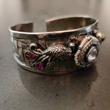 EXCLUSIVE TRIBAL SILVER PLATED DESIGNER ADJUSTABLE BANGLE