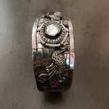 EXCLUSIVE TRIBAL SILVER PLATED DESIGNER ADJUSTABLE BANGLE