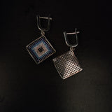 SILVER EVIL EYE EARRINGS AND RING SET